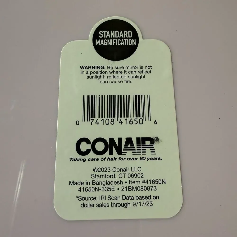 Conair Large Handheld Mirror Hair Face Body Standard Magnification